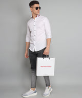 Rough Premium White Solid Men's Shirt 6