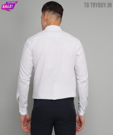 STATEMENT CLOTHING | ﻿COTTON PIN DOT DRESS SHIRT DS-101-WHITE