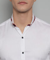 Rough Premium White Solid Men's Shirt 4