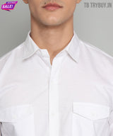 White Double Pocket Shirt 3