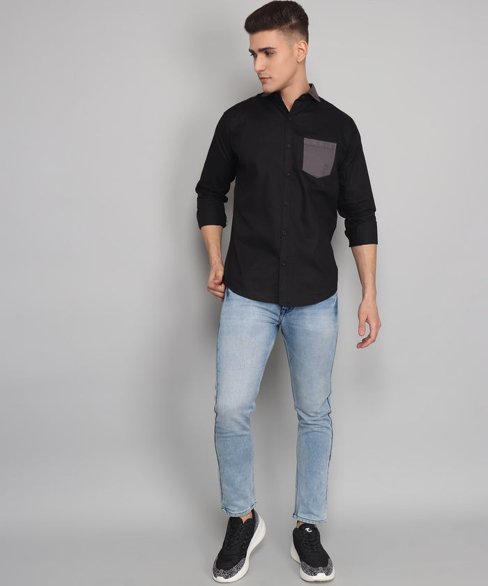 Jacob Black Cotton Shirt for Men 2