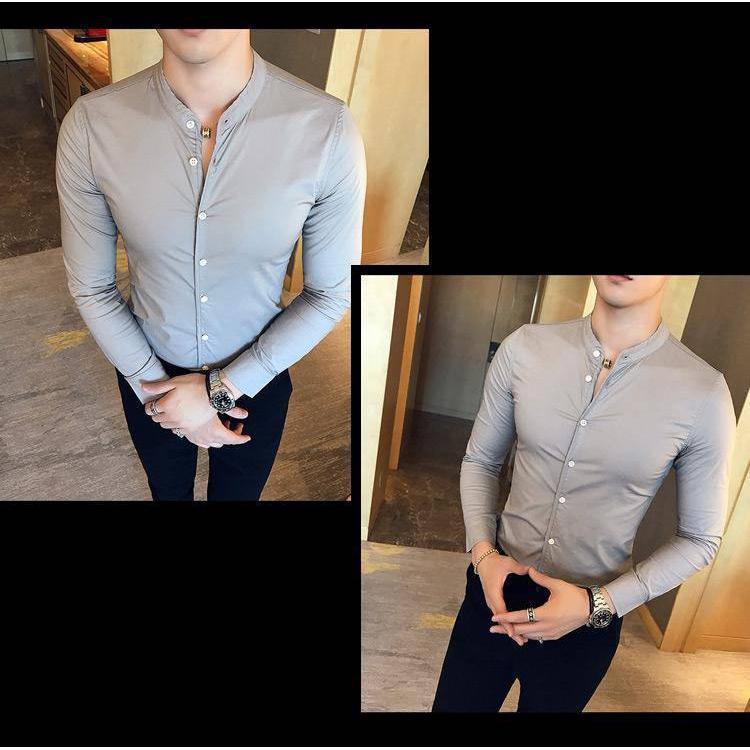 Fancy Glamorous Trendy Cotton Grey Solid Casual Men's Shirt