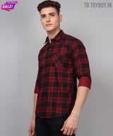 Red Black Checks Men's Shirt 5