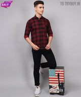 Red Black Checks Men's Shirt 4