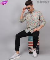 Cotton Multi Colored Printed Men's Shirt 5