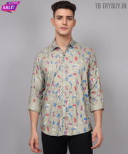 Trybuy Premium Classy Ravishing Cotton Casual Multi Colored Printed Shirt for Men