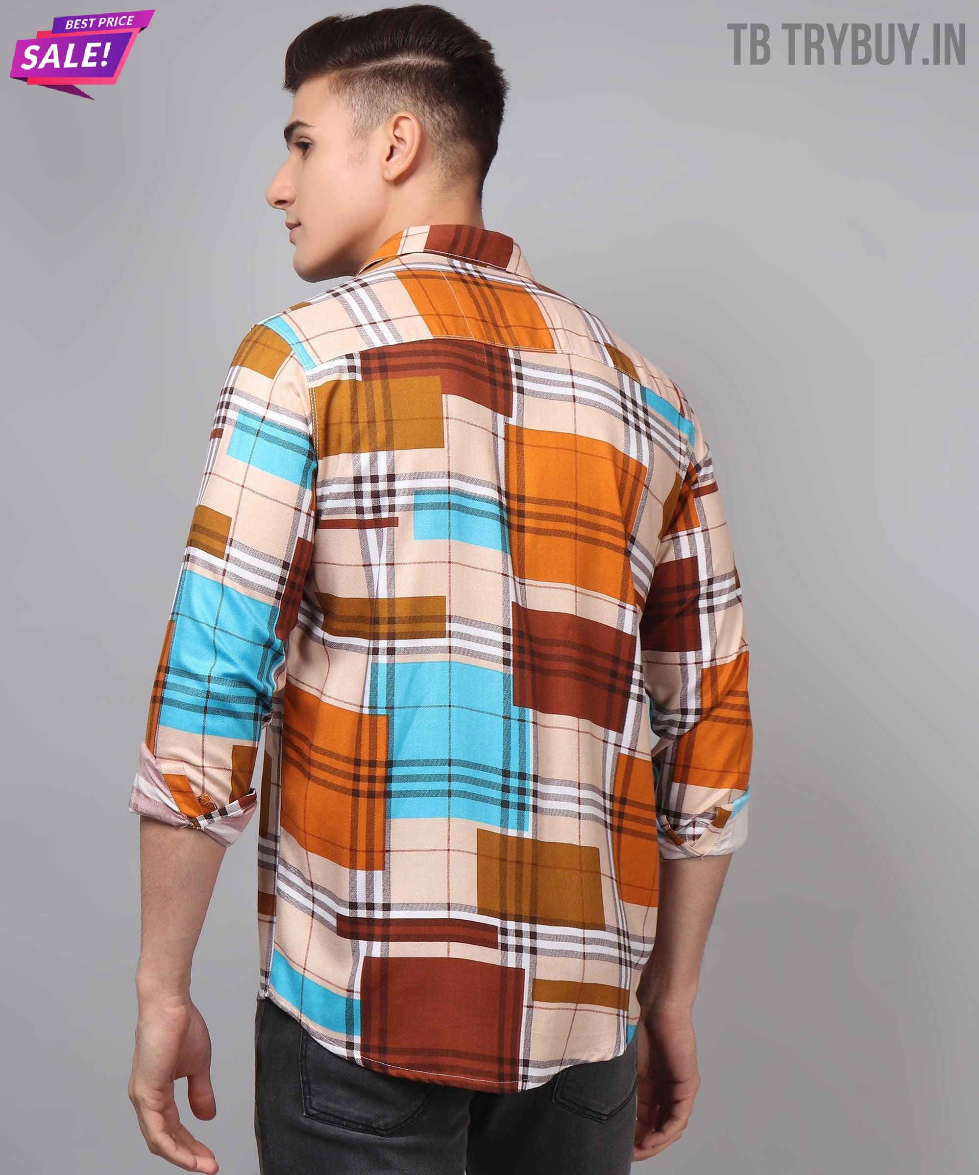 Trybuy Premium Printed Multi Colored Cotton Casual Shirt for Men