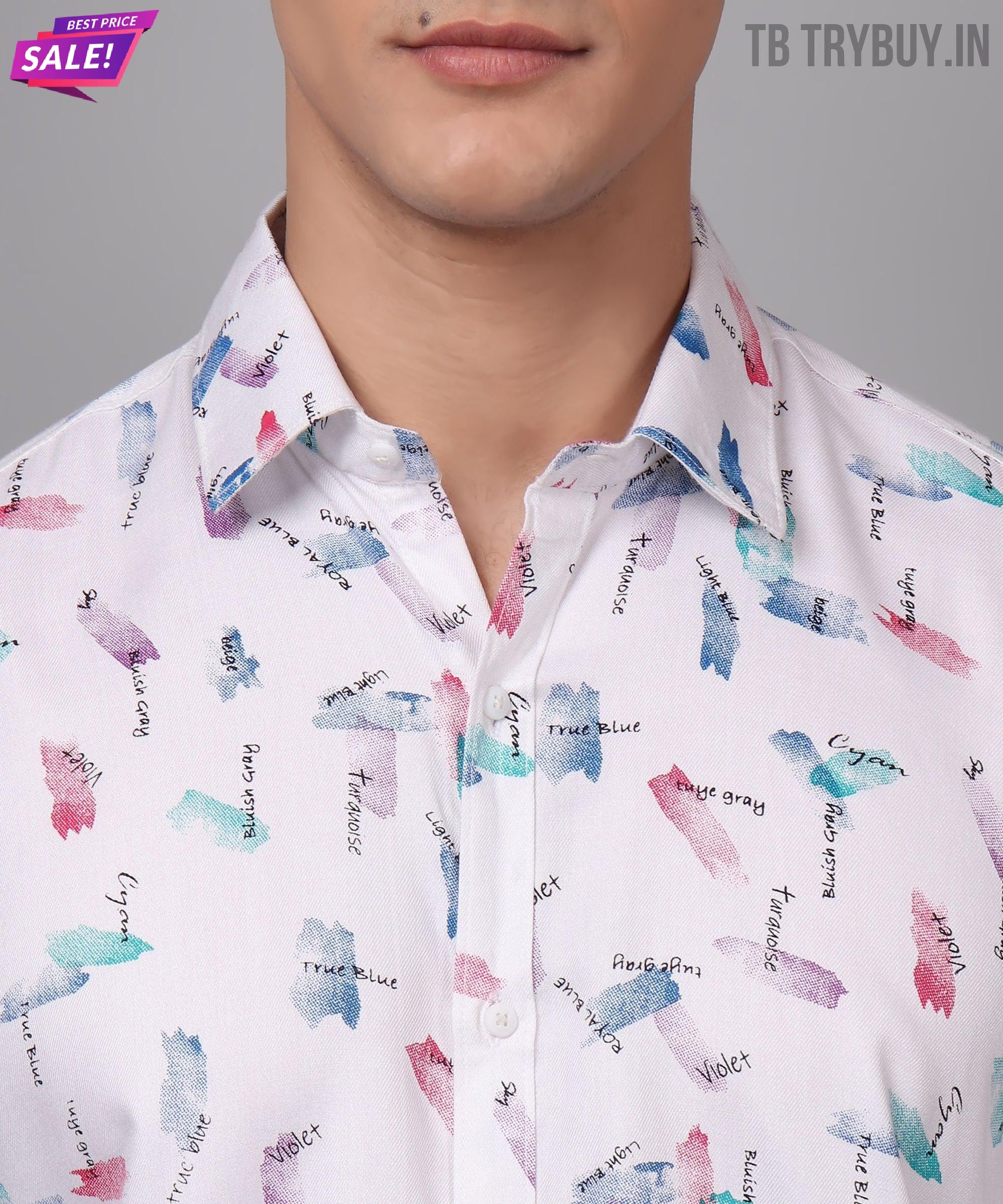 Trybuy Premium Glamorous Printed Multi Colored Cotton Casual Shirt for Men