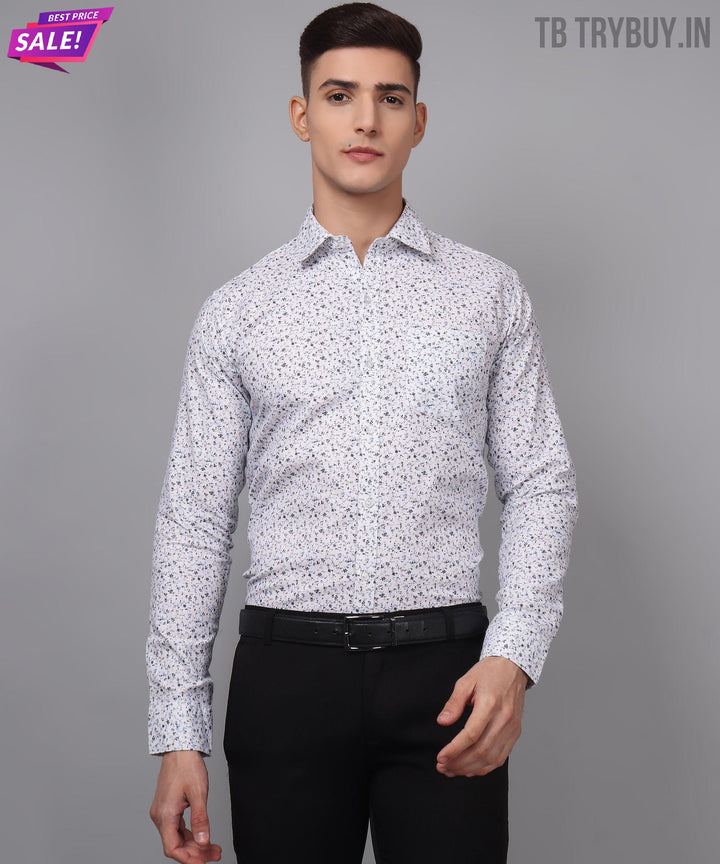 Luxurious Edition TryBuy Premium Cotton Linen Printed Casual/Formal Shirt for Men