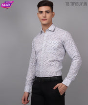 Luxurious Edition TryBuy Premium Cotton Linen Printed Casual/Formal Shirt for Men