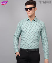 Classy TryBuy Premium Cotton Linen Printed Casual/Formal Shirt for Men