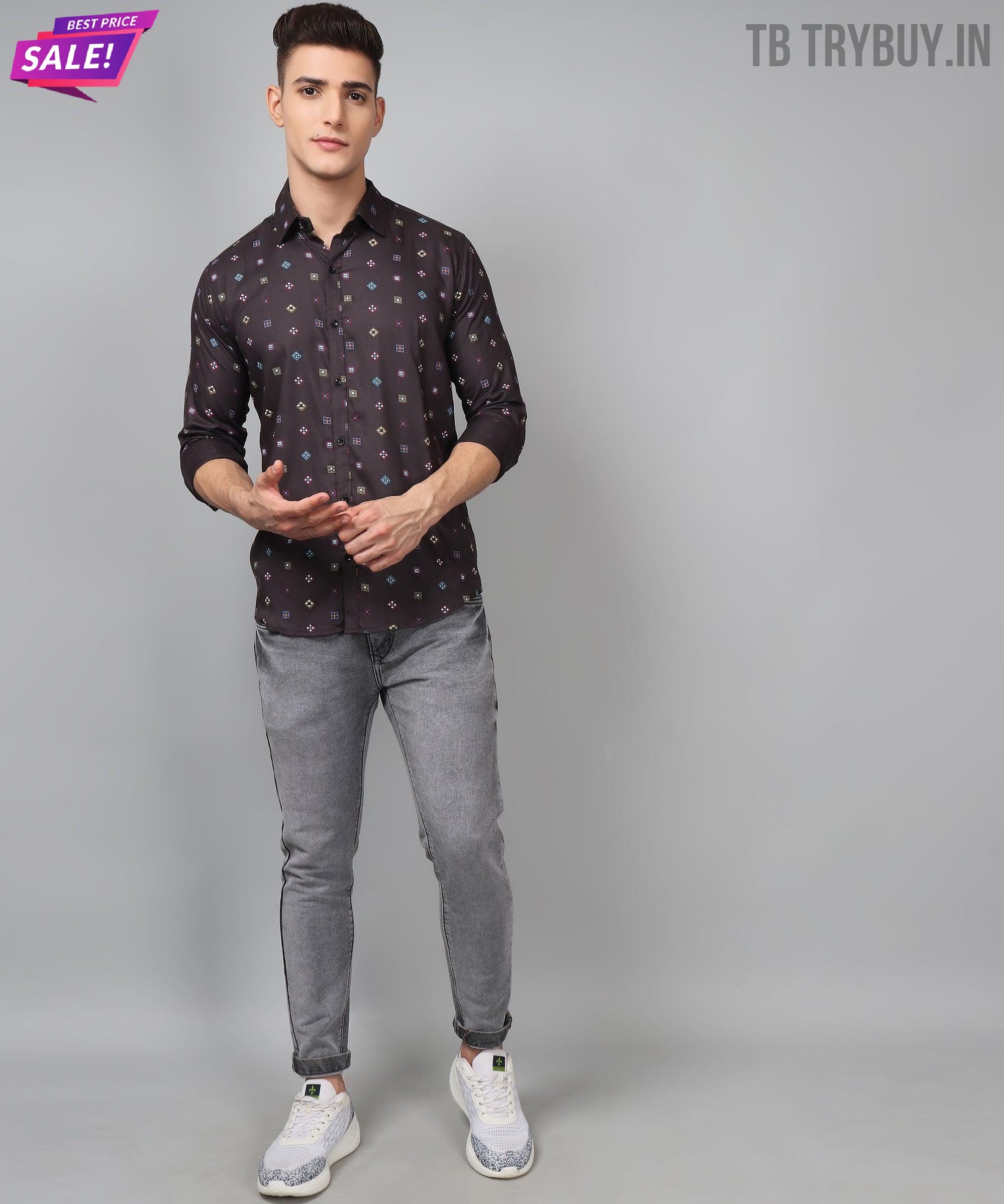 Fabulous Multi Colored Printed Cotton Casual Shirt for Men by Trybuy Premium