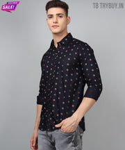 Fashionable Trybuy Premium Printed Cotton Casual Shirt for Men