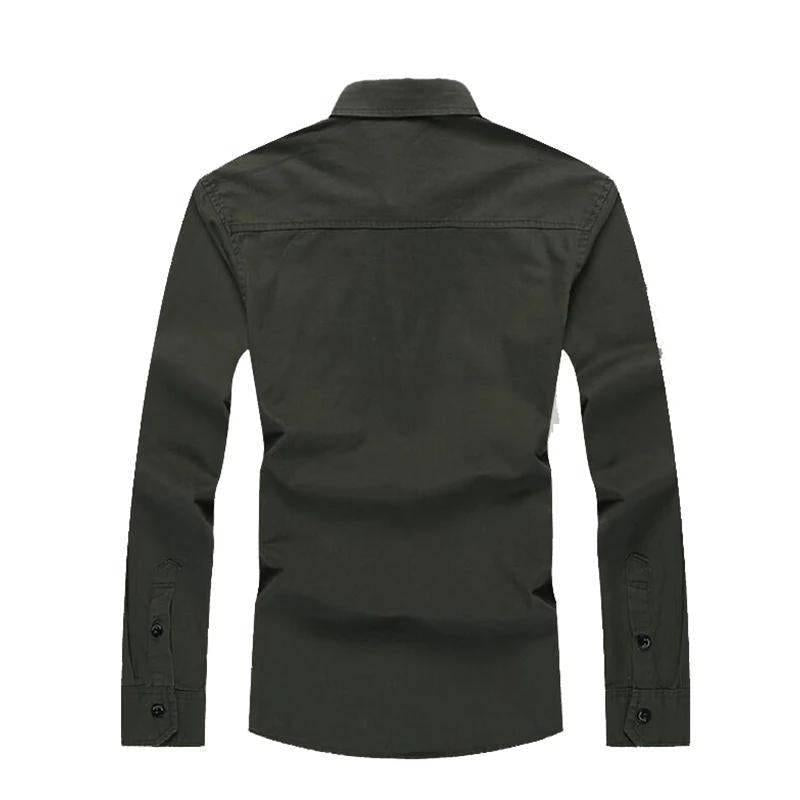 Trybuy Fashionable Army Green Cotton Casual Shirt for Men