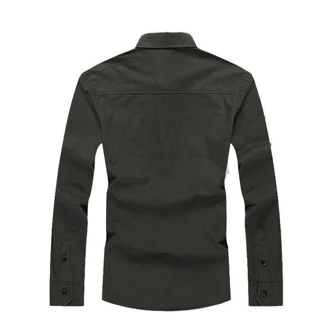 Trybuy Fashionable Army Green Cotton Casual Shirt for Men