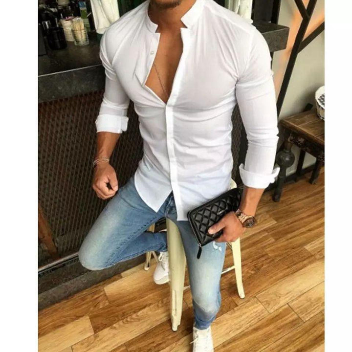 Trybuy Trendy Fashionable Branded White Cotton Casual Shirt for Men