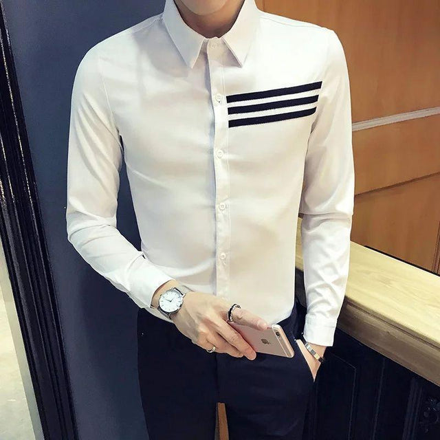 Trybuy Futuristic White Cotton Casual Shirt for Men — TryBuy®