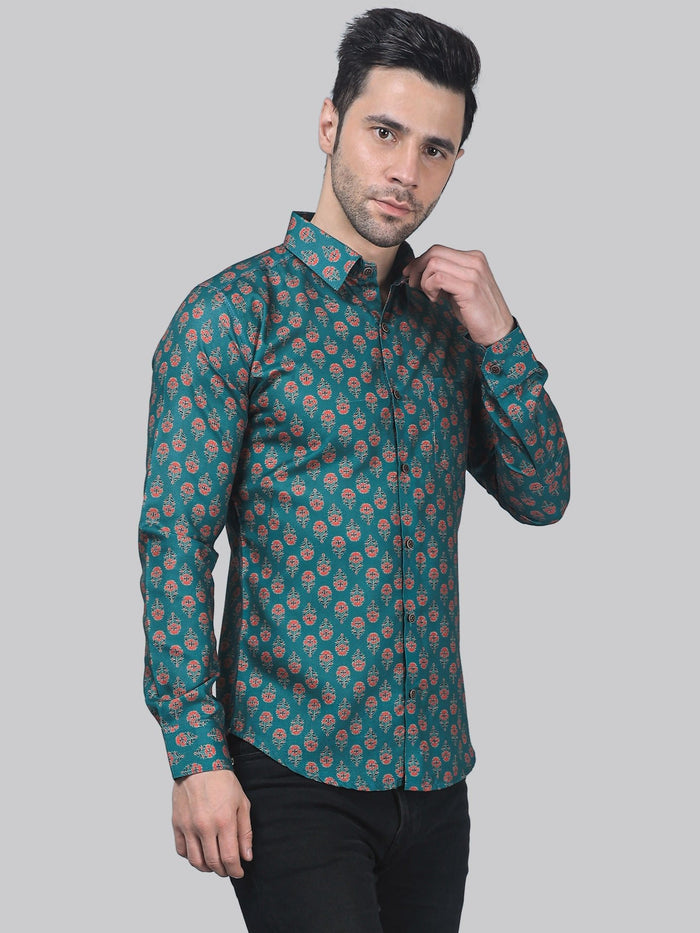 Artistic-Modern Cotton Blend Printed Shirt for Men 2