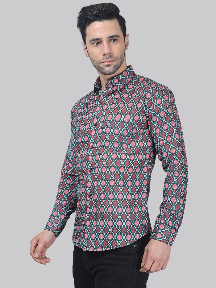 Avant-Garde Cotton Blend Printed Shirt for Men 2
