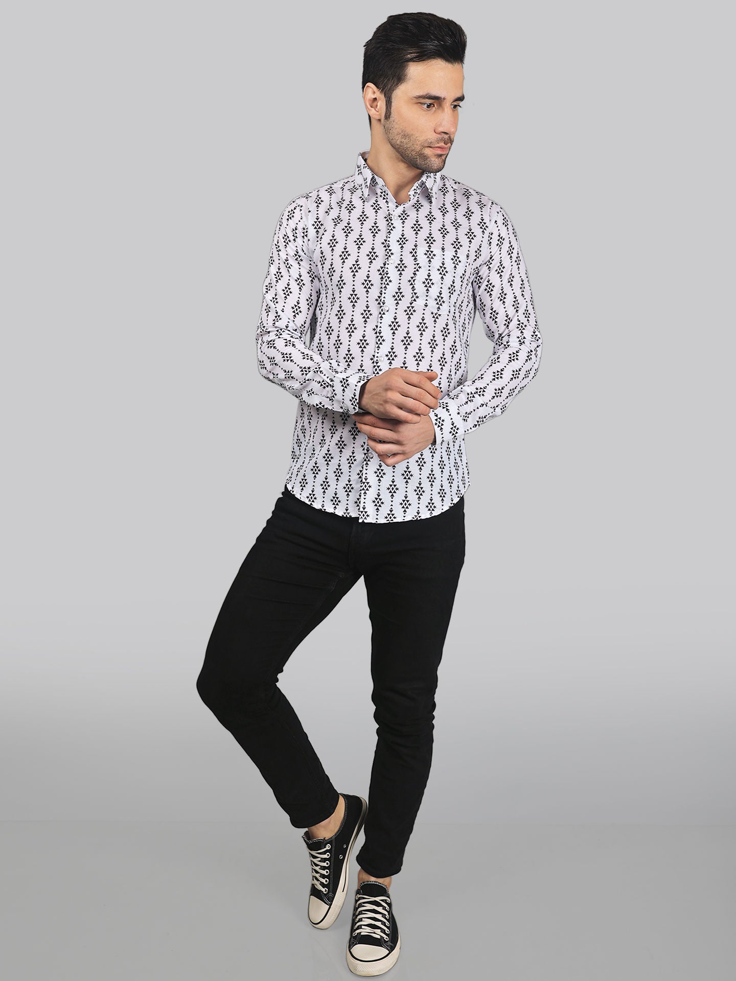 Calliope Men's Printed Full Sleeve Casual Linen Shirt - TryBuy® USA🇺🇸