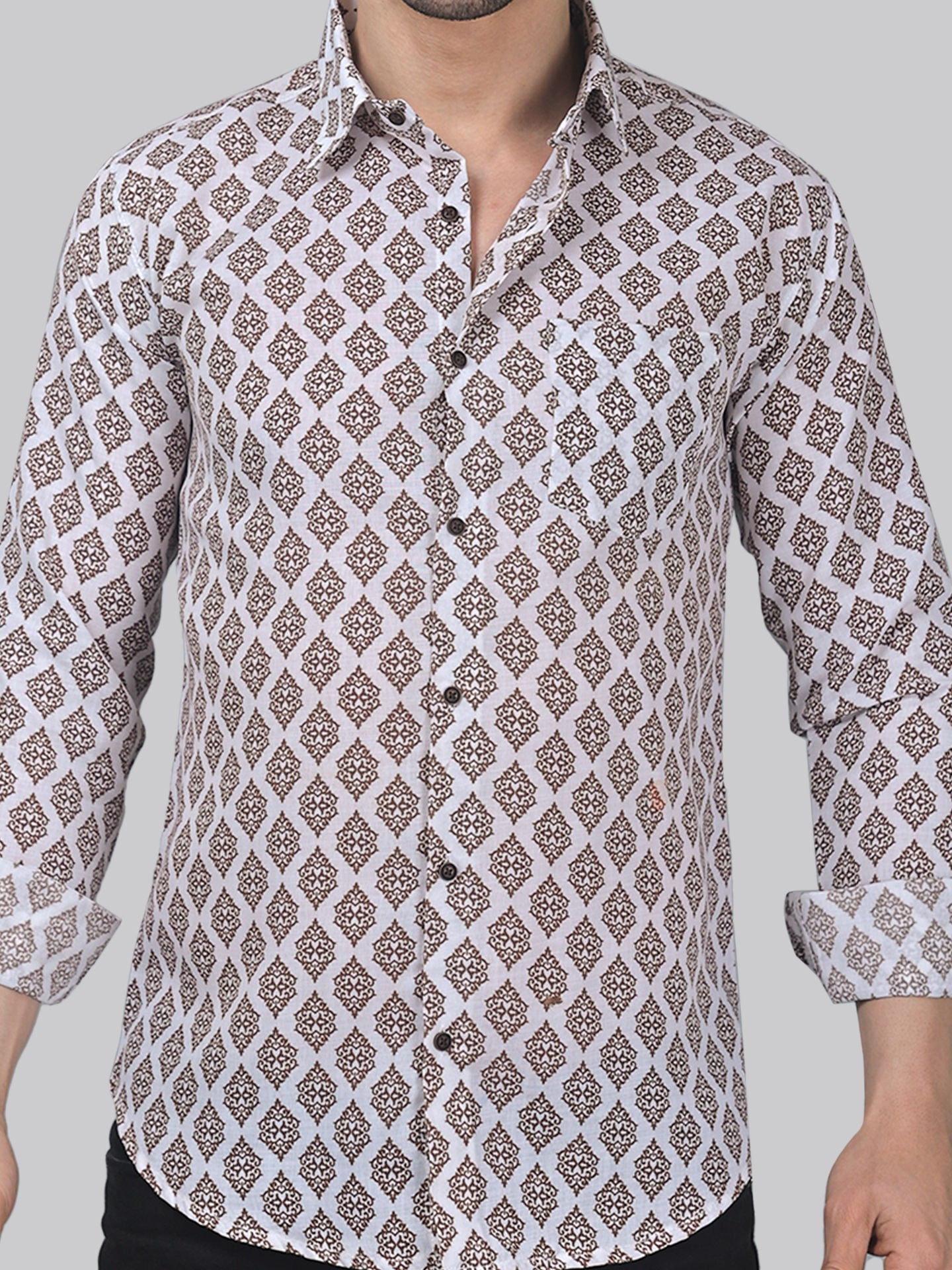 Celestia Men's Printed Full Sleeve Casual Linen Shirt - TryBuy® USA🇺🇸