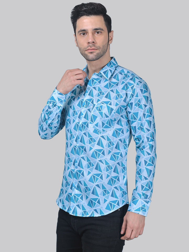 Chic-industrial Men's Printed Full Sleeve Casual Linen Shirt - TryBuy® USA🇺🇸