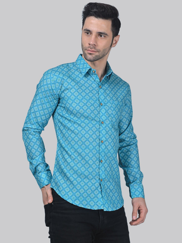 City-Sleek Cotton Blend Printed Shirt for Men 2