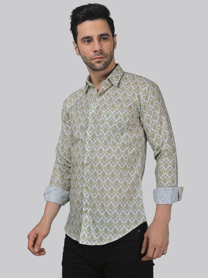Classic-contemporary Men's Printed Full Sleeve Casual Linen Shirt - TryBuy® USA🇺🇸