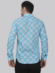 Elegant-edge Men's Printed Full Sleeve Casual Linen Shirt - TryBuy® USA🇺🇸