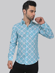 Elegant-edge Men's Printed Full Sleeve Casual Linen Shirt - TryBuy® USA🇺🇸