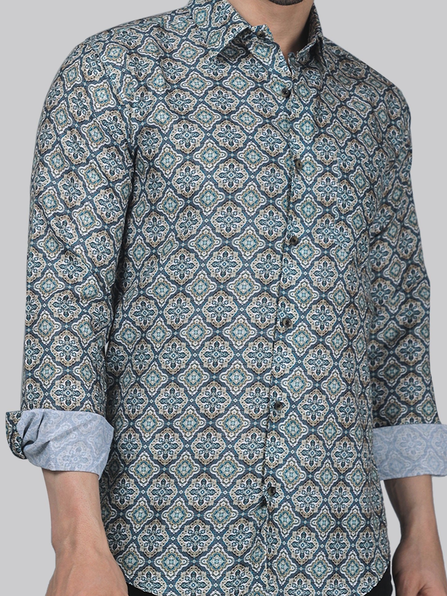 Exotic-glam Men's Printed Full Sleeve Casual Linen Shirt - TryBuy® USA🇺🇸