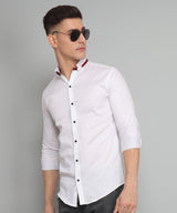 Rough Premium White Solid Men's Shirt 2