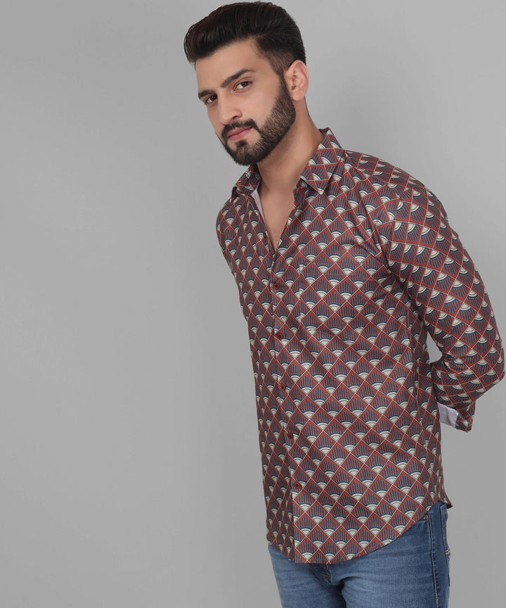 Flamboyant Men's Printed Full Sleeve Casual Linen Shirt - TryBuy® USA🇺🇸