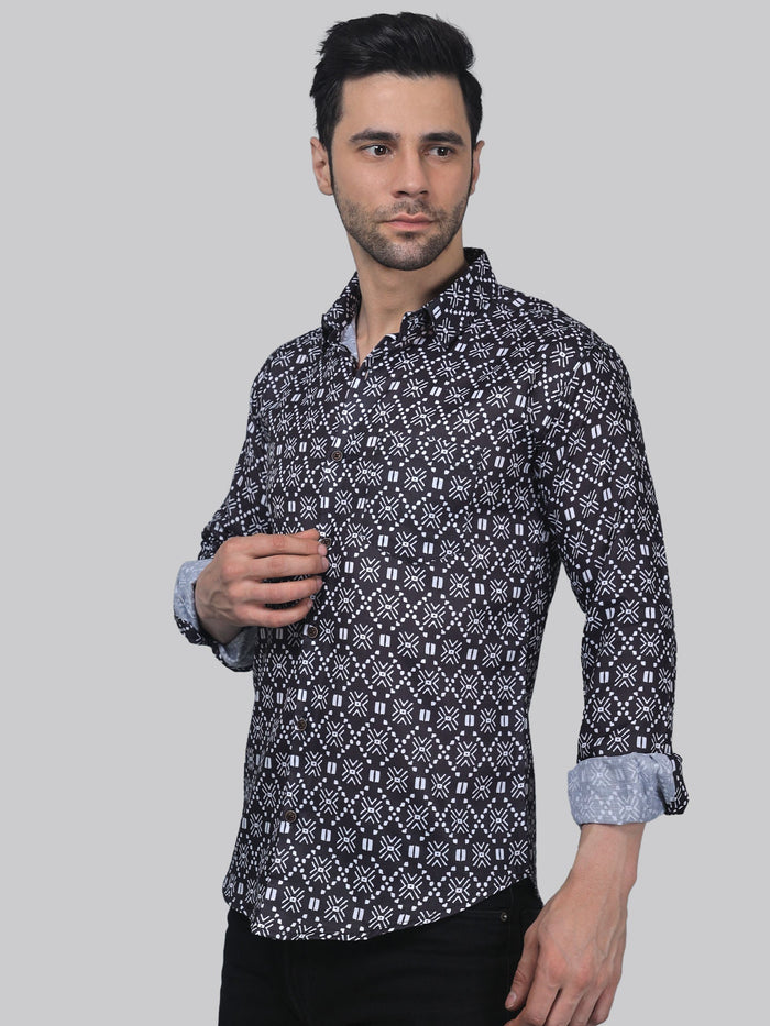 Floral Frenzy Cotton Blend Printed Shirt for Men 2