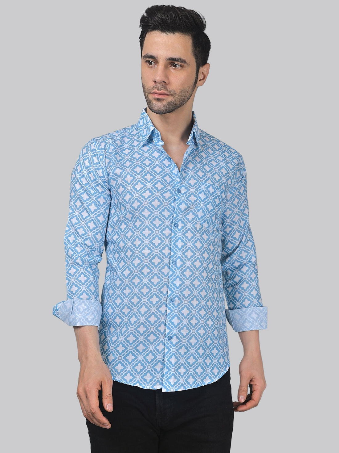 Glam-urban multicolour printed shirt for men, product view