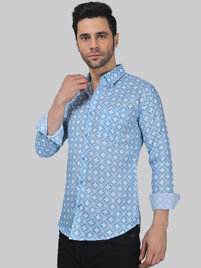 Glam-urban multicolour printed shirt for men, product view