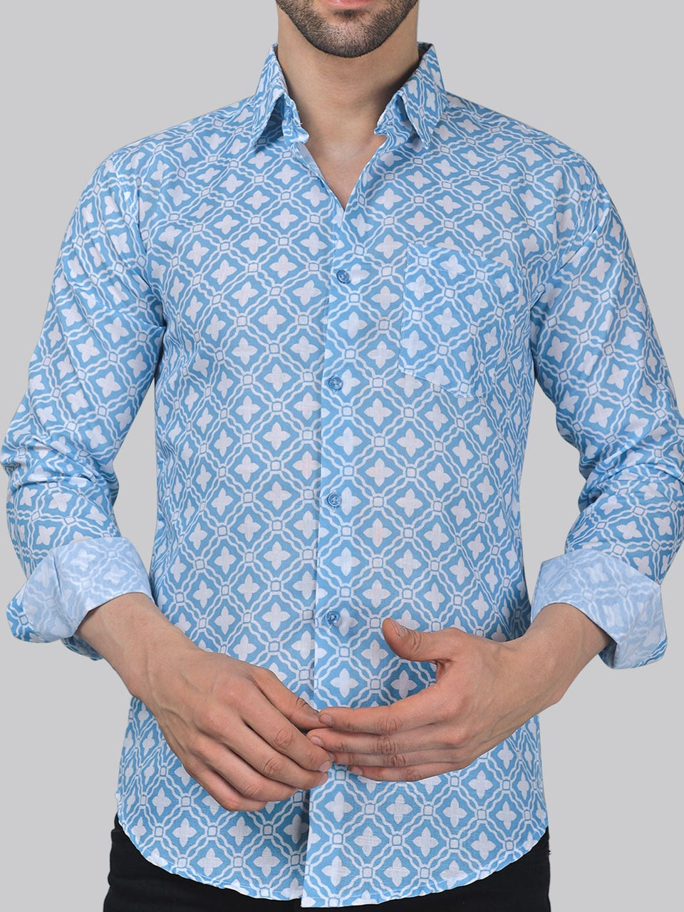 Glam-urban multicolour printed shirt for men, product view