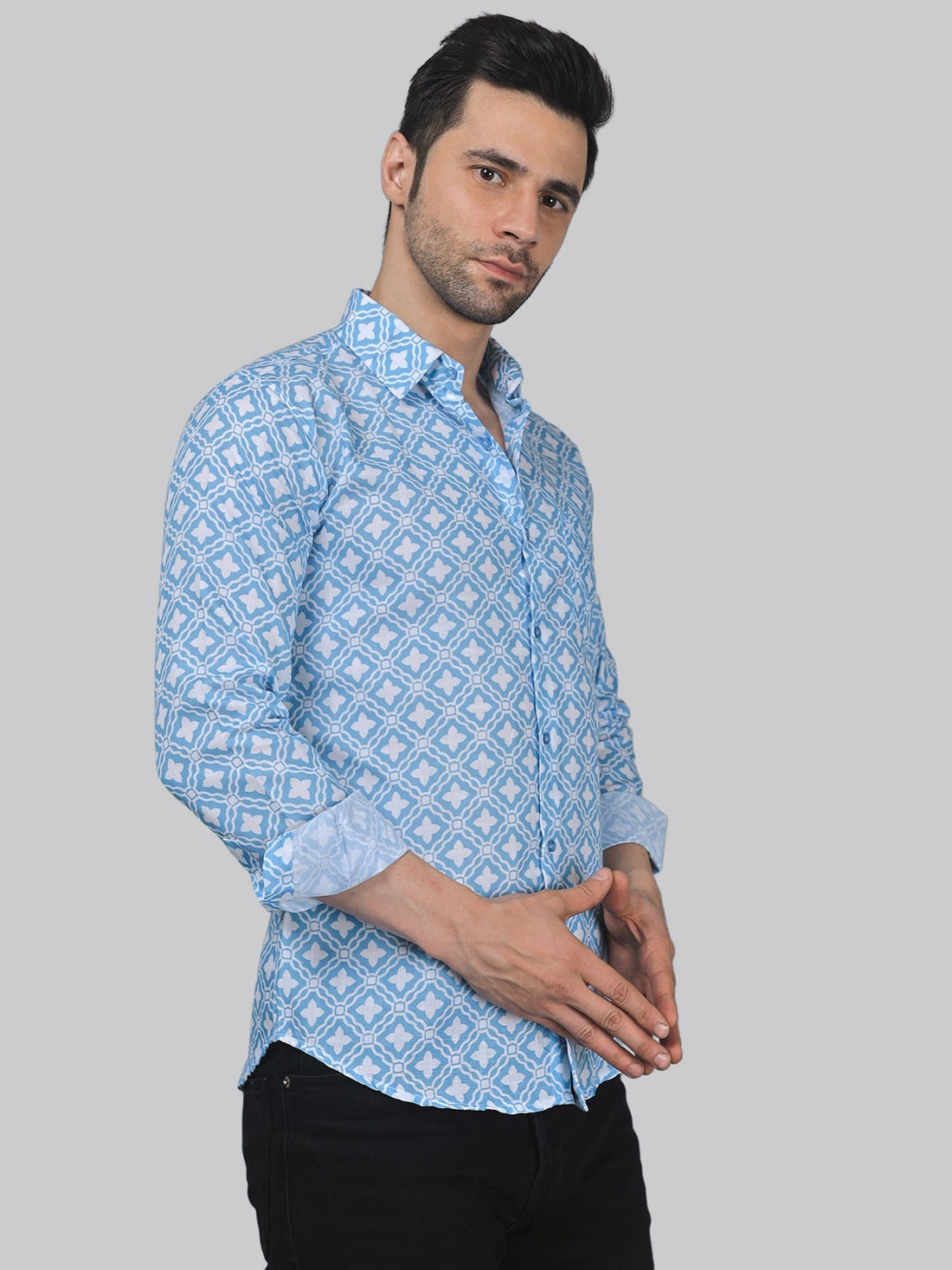 Glam-urban multicolour printed shirt for men, product view