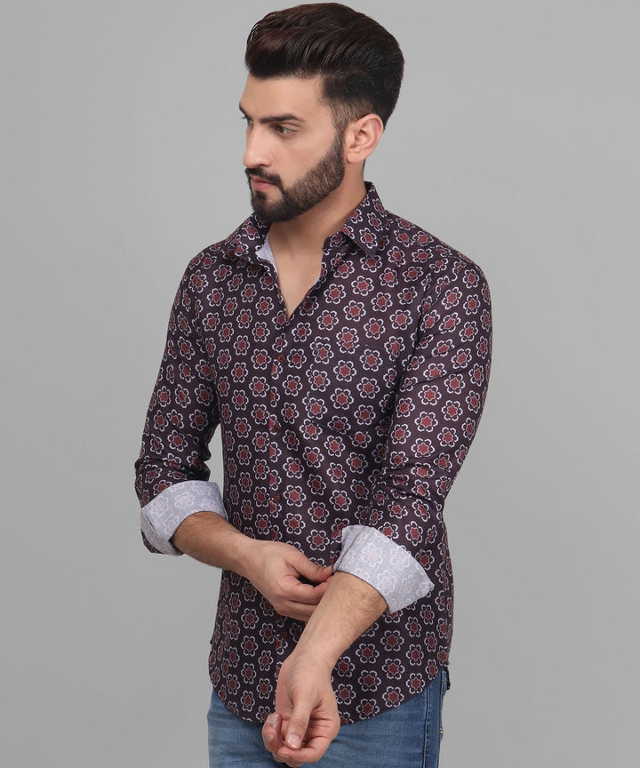Grande Men's Printed Full Sleeve Casual Linen Shirt - TryBuy® USA🇺🇸