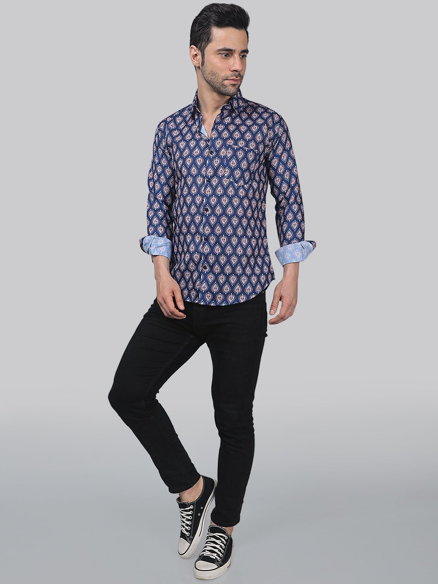 Majestic Marble Men's Printed Full Sleeve Casual Linen Shirt - TryBuy® USA🇺🇸