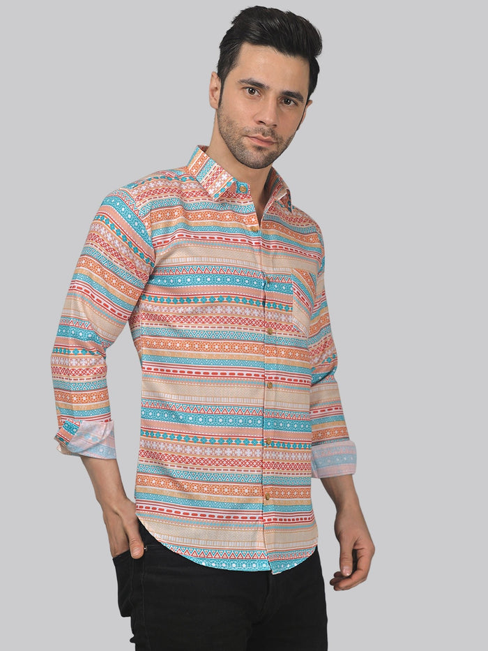 Minimalist Cotton Blend Printed Shirt for Men 2