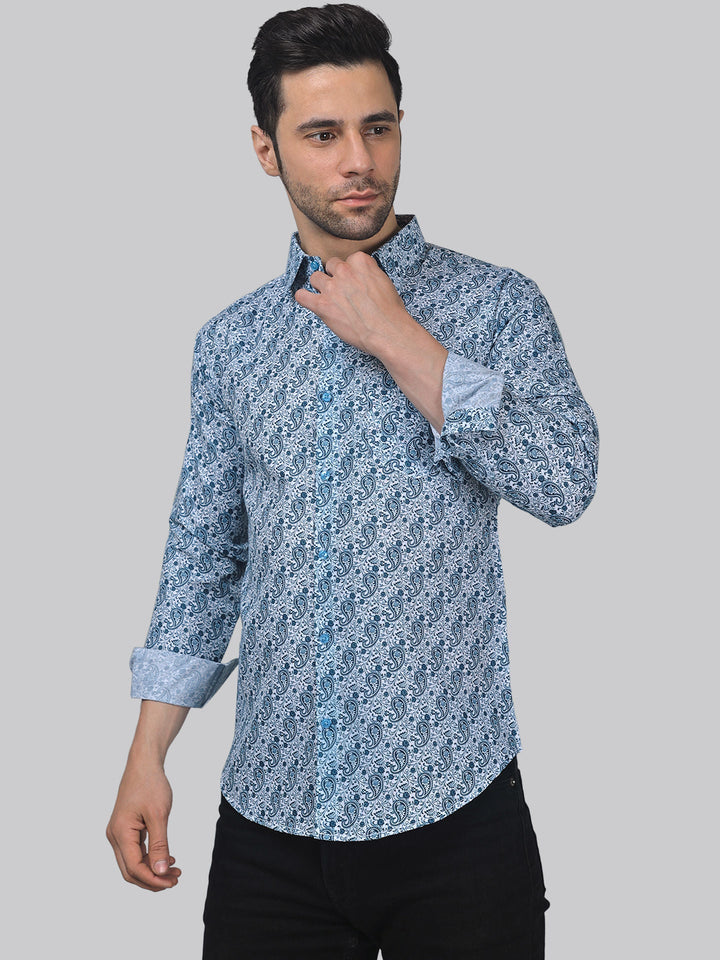 Mystic Men's Printed Full Sleeve Casual Linen Shirt - TryBuy® USA🇺🇸