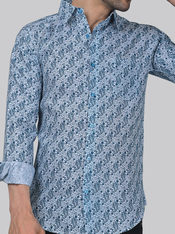 Mystic Men's Printed Full Sleeve Casual Linen Shirt - TryBuy® USA🇺🇸