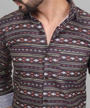 Nomadic Men's Printed Full Sleeve Casual Linen Shirt - TryBuy® USA🇺🇸