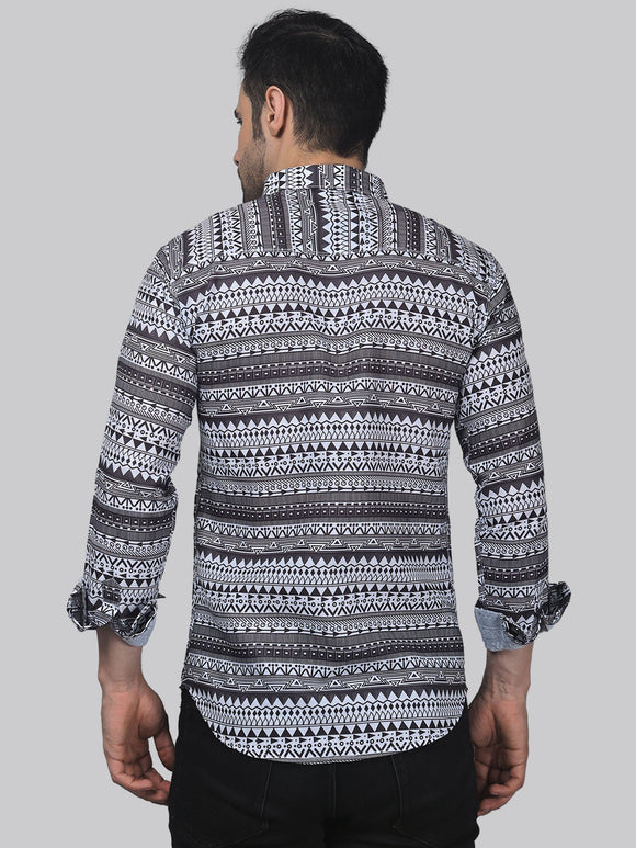 Pop-art Men's Printed Full Sleeve Casual Linen Shirt - TryBuy® USA🇺🇸