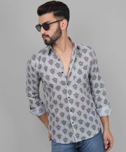 Premium Trendy Exclusive Men's Printed Full Sleeve Casual Linen Shirt - TryBuy® USA🇺🇸