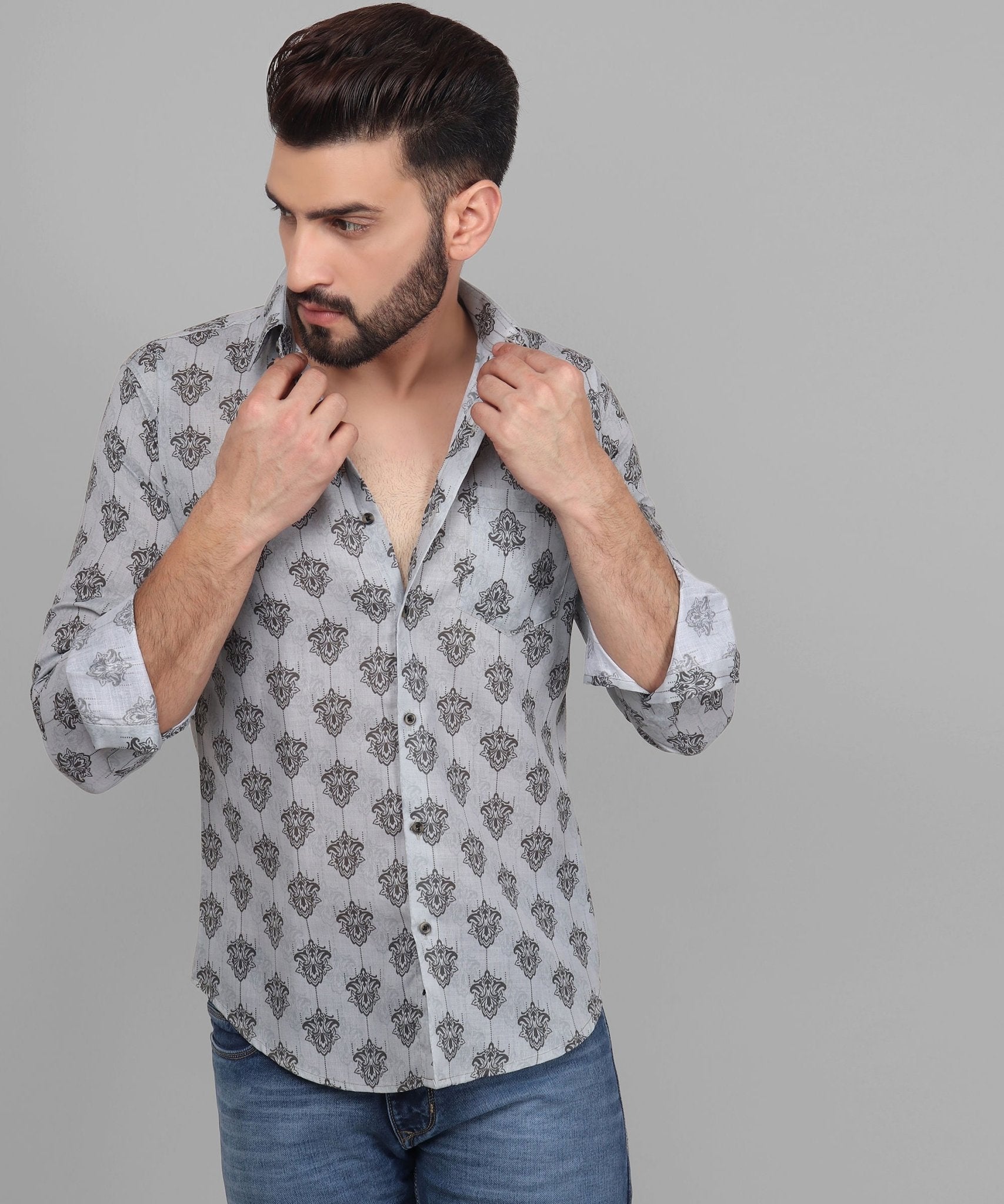 Premium Trendy Exclusive Men's Printed Full Sleeve Casual Linen Shirt - TryBuy® USA🇺🇸
