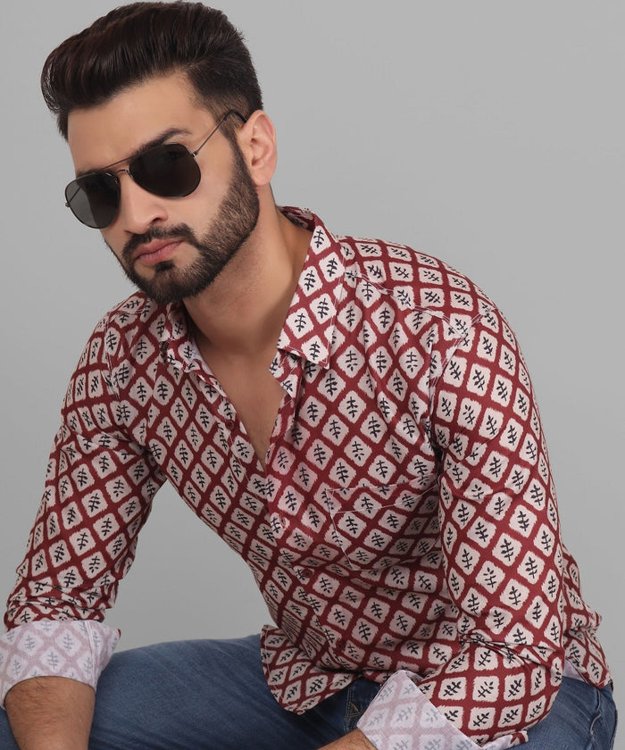 Renaissance Cotton Blend Printed Shirt for Men 2