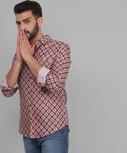 Renaissance Men's Printed Full Sleeve Casual Linen Shirt - TryBuy® USA🇺🇸