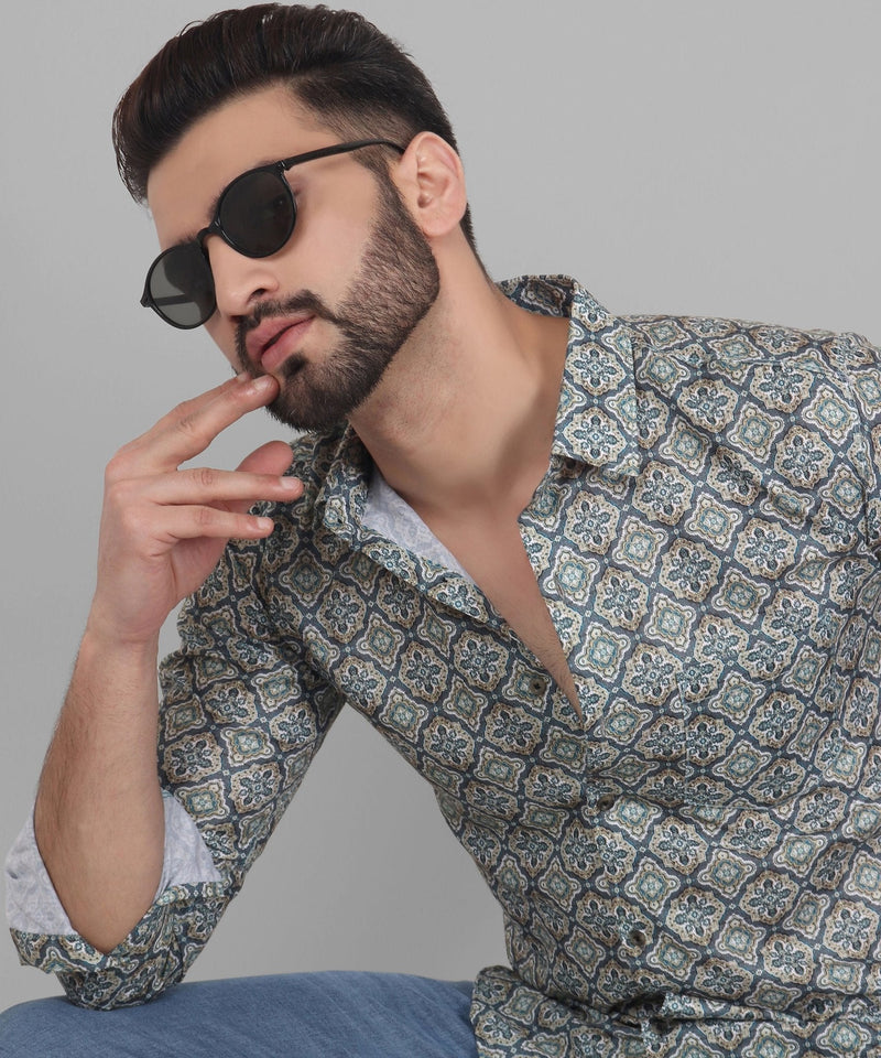 Retro Printed Men's Shirt 1
